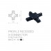 Įleidžiamo bėgelio jungtis PROFILE RECESSED X-CONNECTOR BLACK